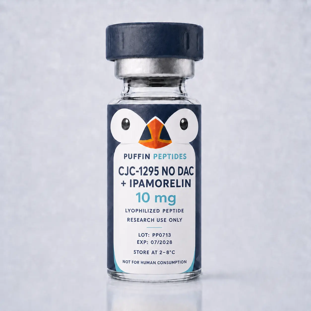 CJC-1295 NO DAC + IPAMORELIN Puffin Peptides research material