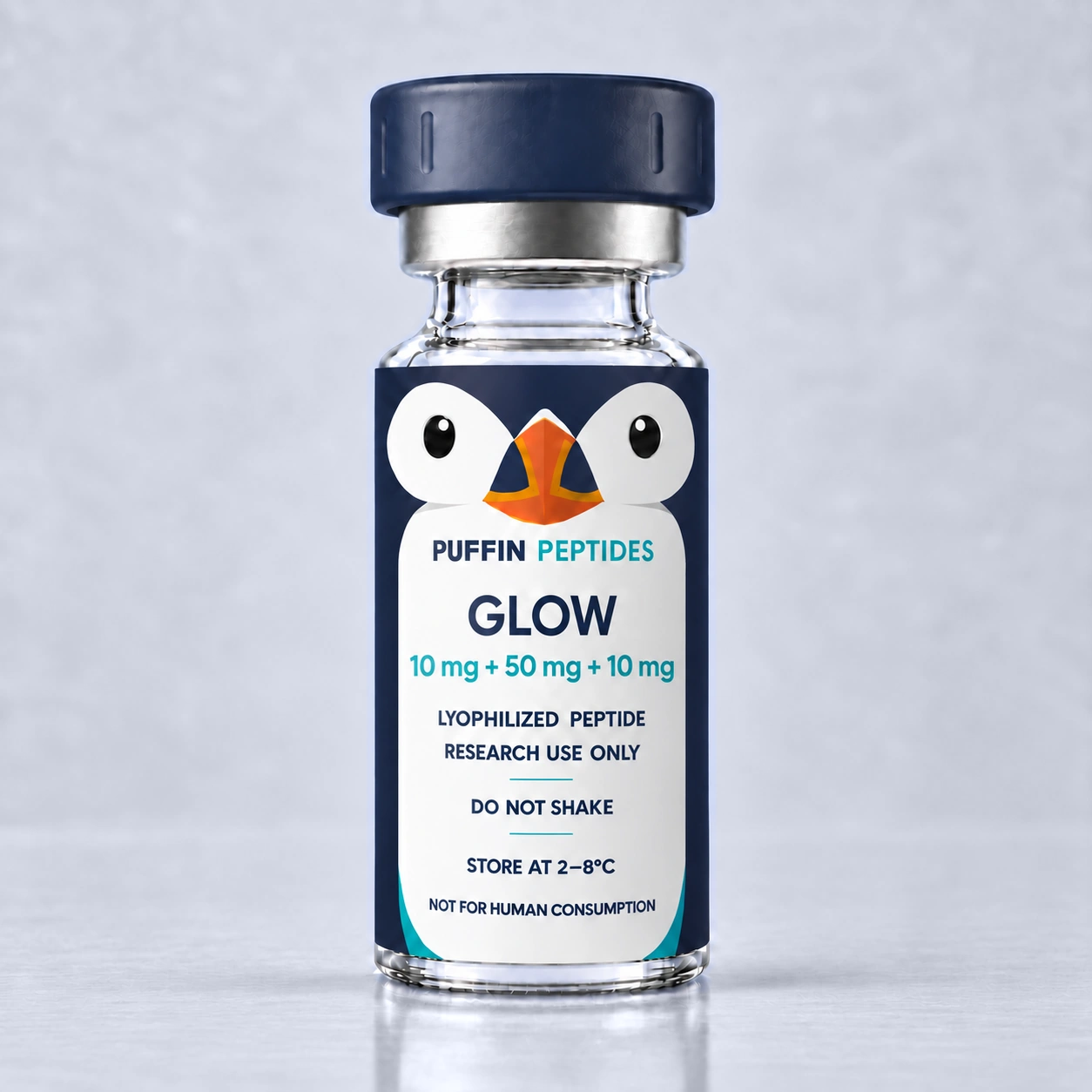 GLOW (BPC-157 + GHK-Cu + TB-500) Puffin Peptides research material
